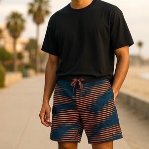 Nike Swim Trunk Board Shorts Mens 32 Coastal Beach Summer Athletic Surf Vacation